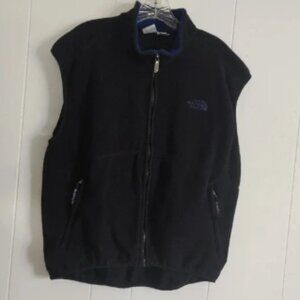 Men's Vintage 90's The North Face USA Polartec Black/Blue Fleece Vest Sz L